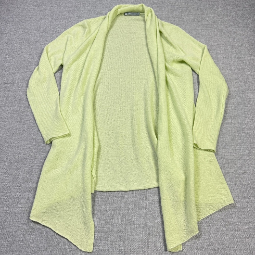 InCashmere Cashmere Cardigan Womens Meium Green Long Sleeve Open Lightweight